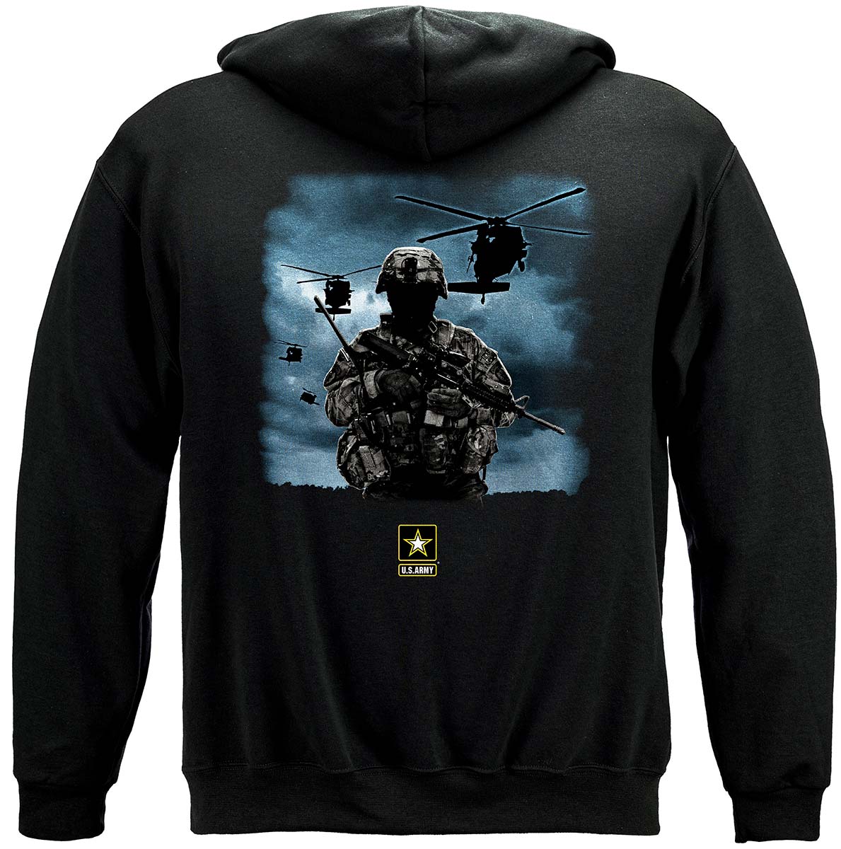 Army Strong Helicopter Solider Premium Hooded Sweat Shirt