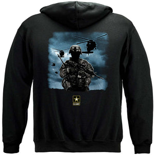 More Picture, Army Strong Helicopter Solider Premium Hooded Sweat Shirt