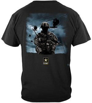 More Picture, Army Strong Helicopter Solider Premium Hooded Sweat Shirt