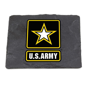 More Picture, US Army Logo Black Slate 4IN x 4IN Coaster Gift Set