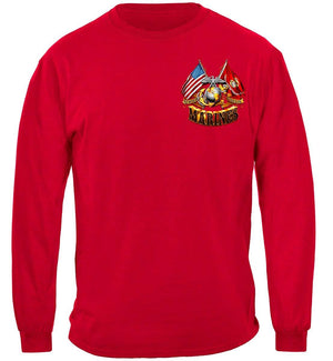 More Picture, USMC Double Eagle And Flags Foil Stamp Premium Long Sleeves