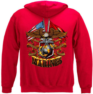 More Picture, USMC Double Eagle And Flags Foil Stamp Premium T-Shirt