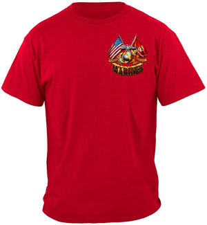 More Picture, USMC Double Eagle And Flags Foil Stamp Premium Long Sleeves