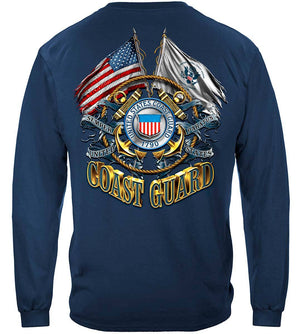 More Picture, Double Flag Coast Guard Premium Hooded Sweat Shirt