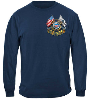 More Picture, Double Flag Coast Guard Premium Long Sleeves