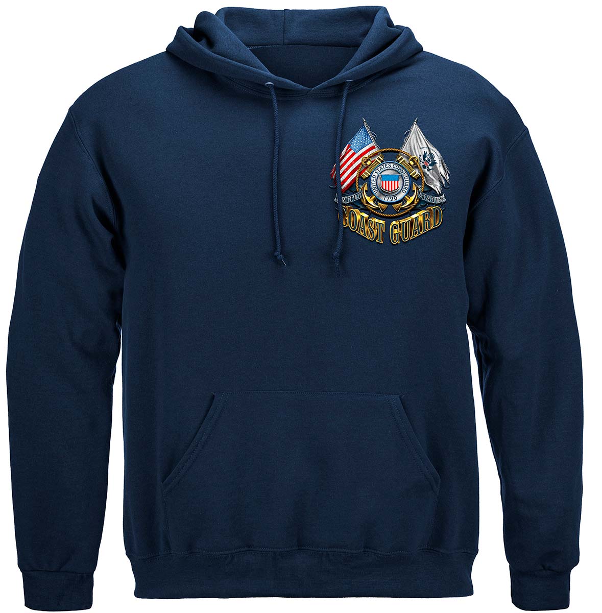 Double Flag Coast Guard Premium Hooded Sweat Shirt