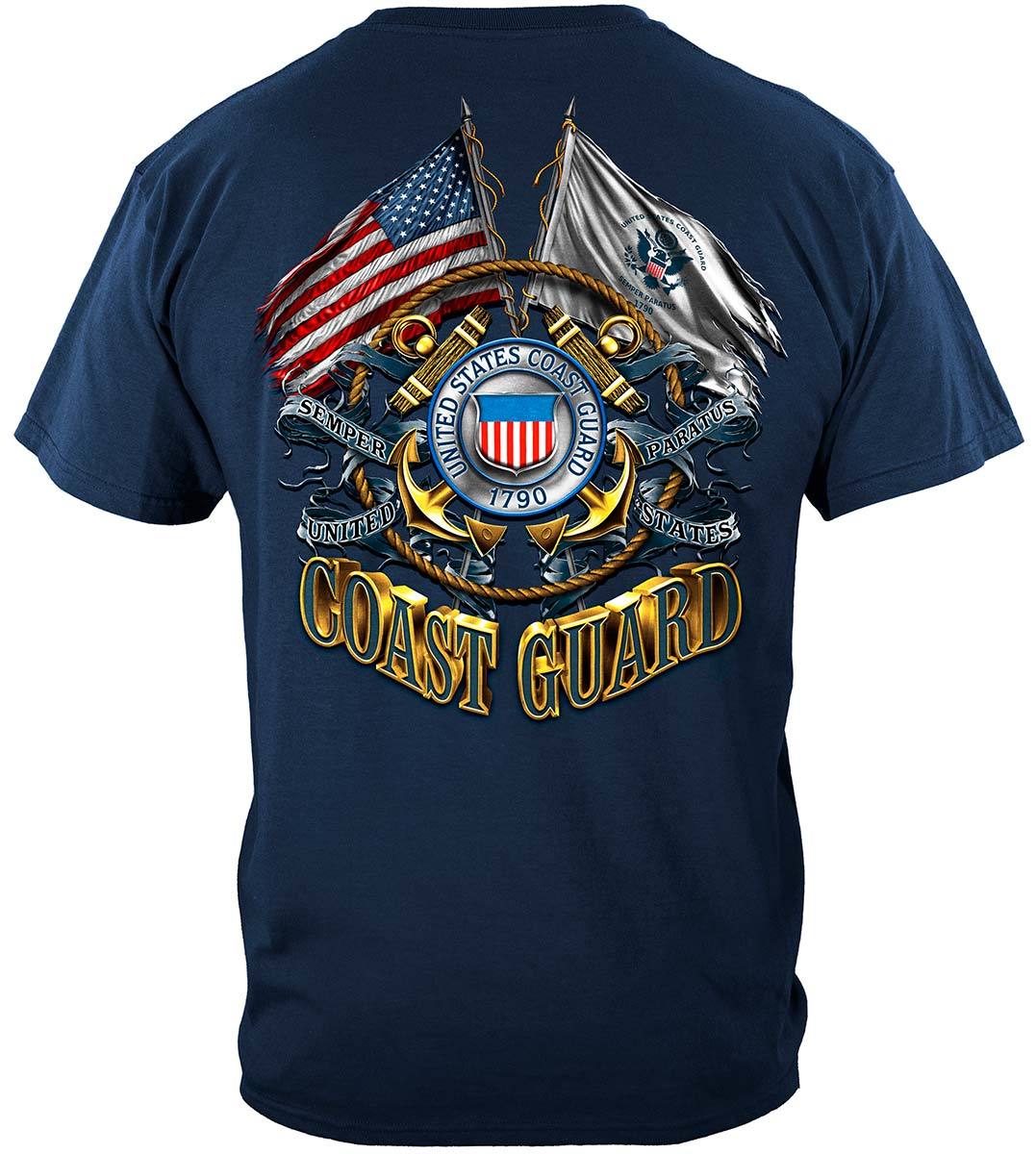 Double Flag Coast Guard Premium T-Shirt