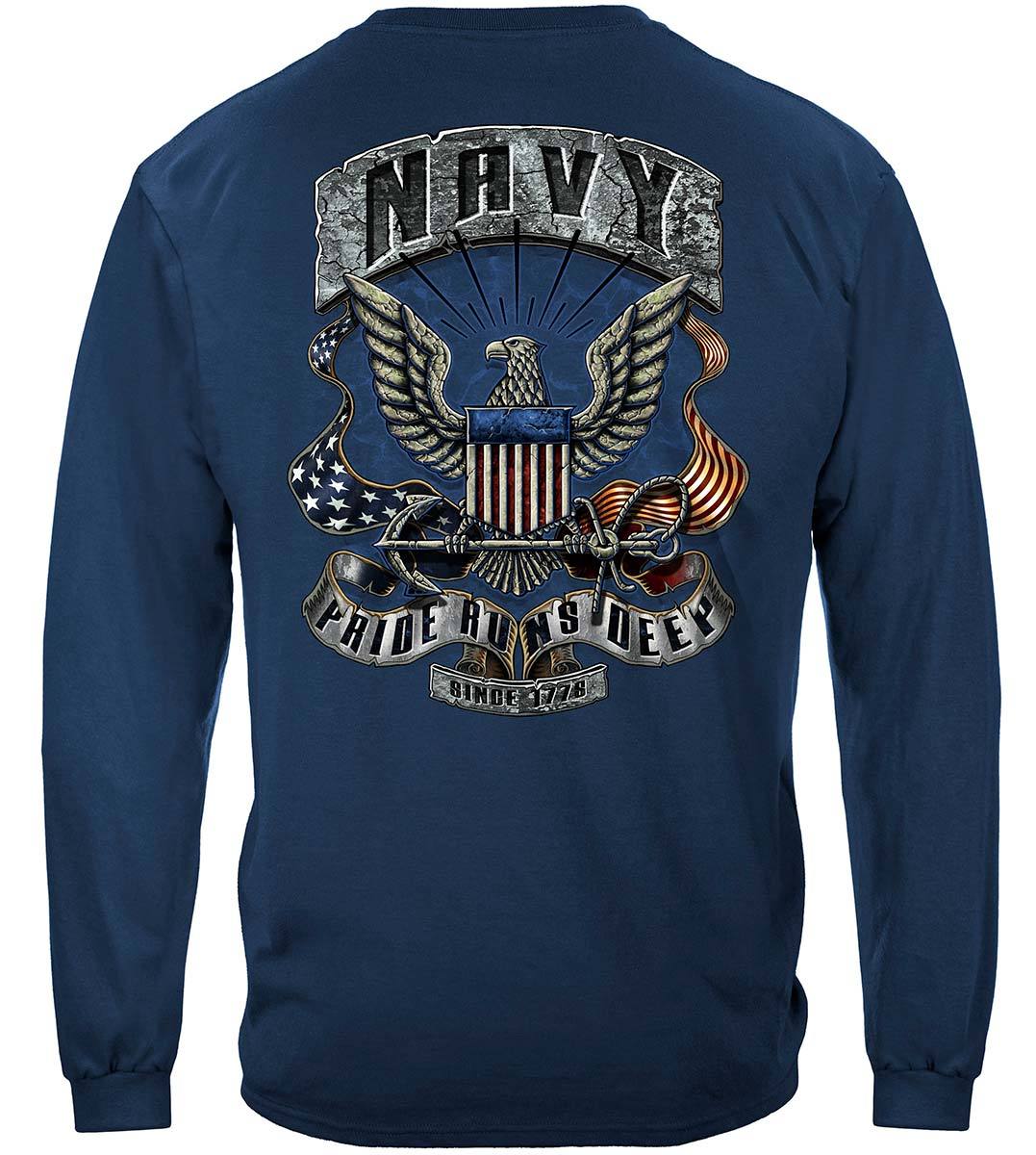Navy Eagle In Stone Premium Long Sleeves