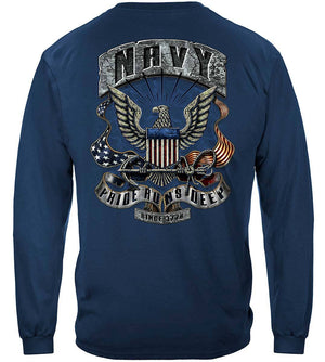 More Picture, Navy Eagle In Stone Premium T-Shirt