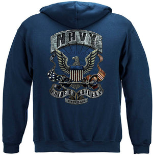 More Picture, Navy Eagle In Stone Premium Hooded Sweat Shirt
