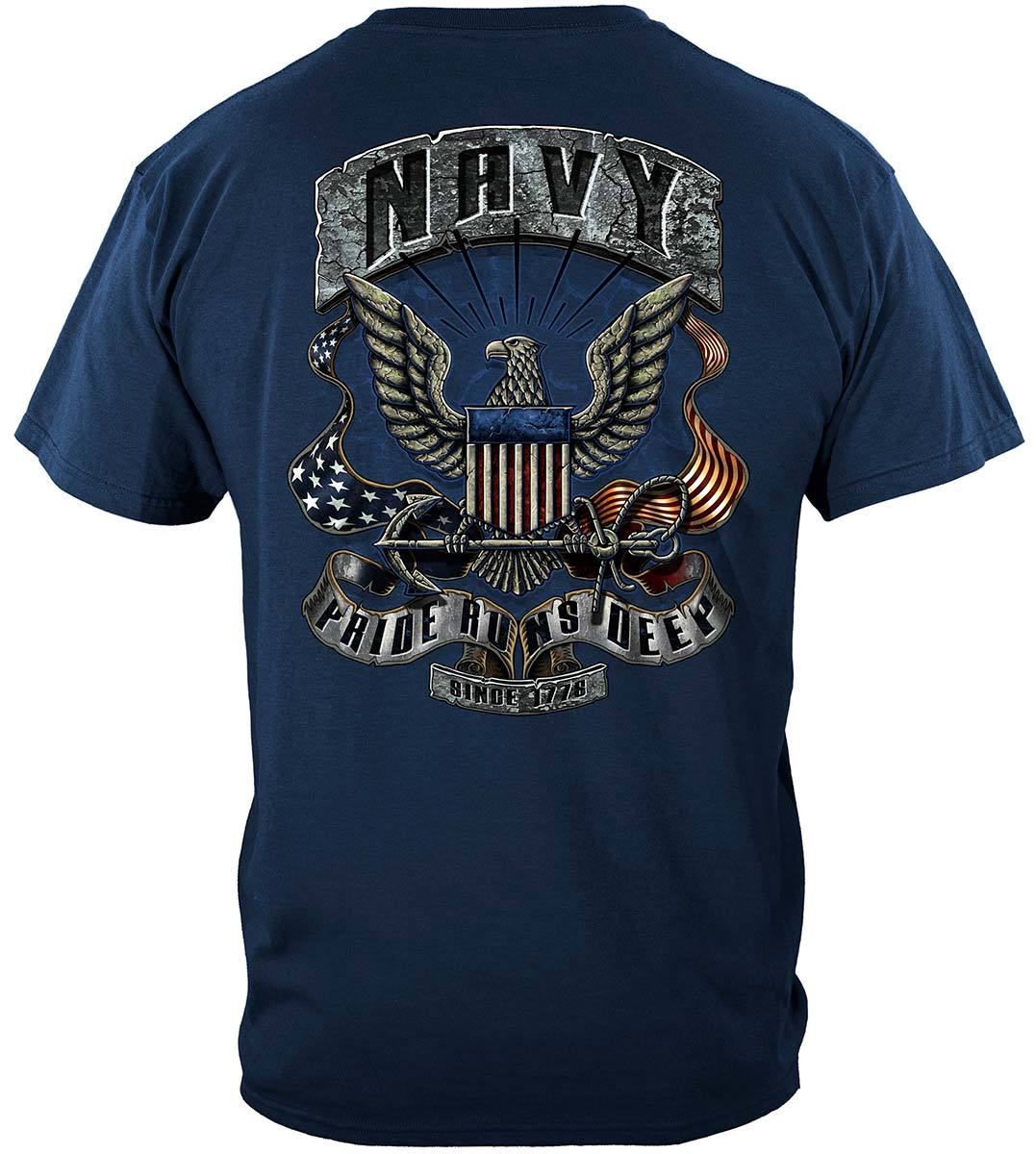 Navy Eagle In Stone Premium Long Sleeves