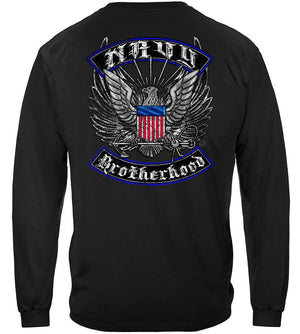 More Picture, Us Navy Steel Wings Biker Rocker Silver Foil Premium Hooded Sweat Shirt