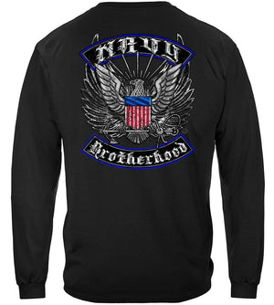 More Picture, Us Navy Steel Wings Biker Rocker Silver Foil Premium T-Shirt