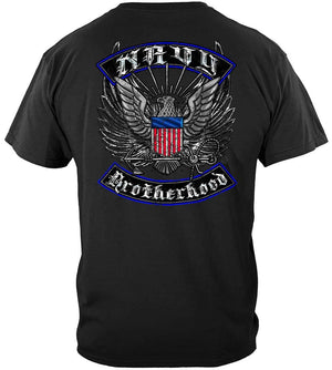 More Picture, Us Navy Steel Wings Biker Rocker Silver Foil Premium T-Shirt