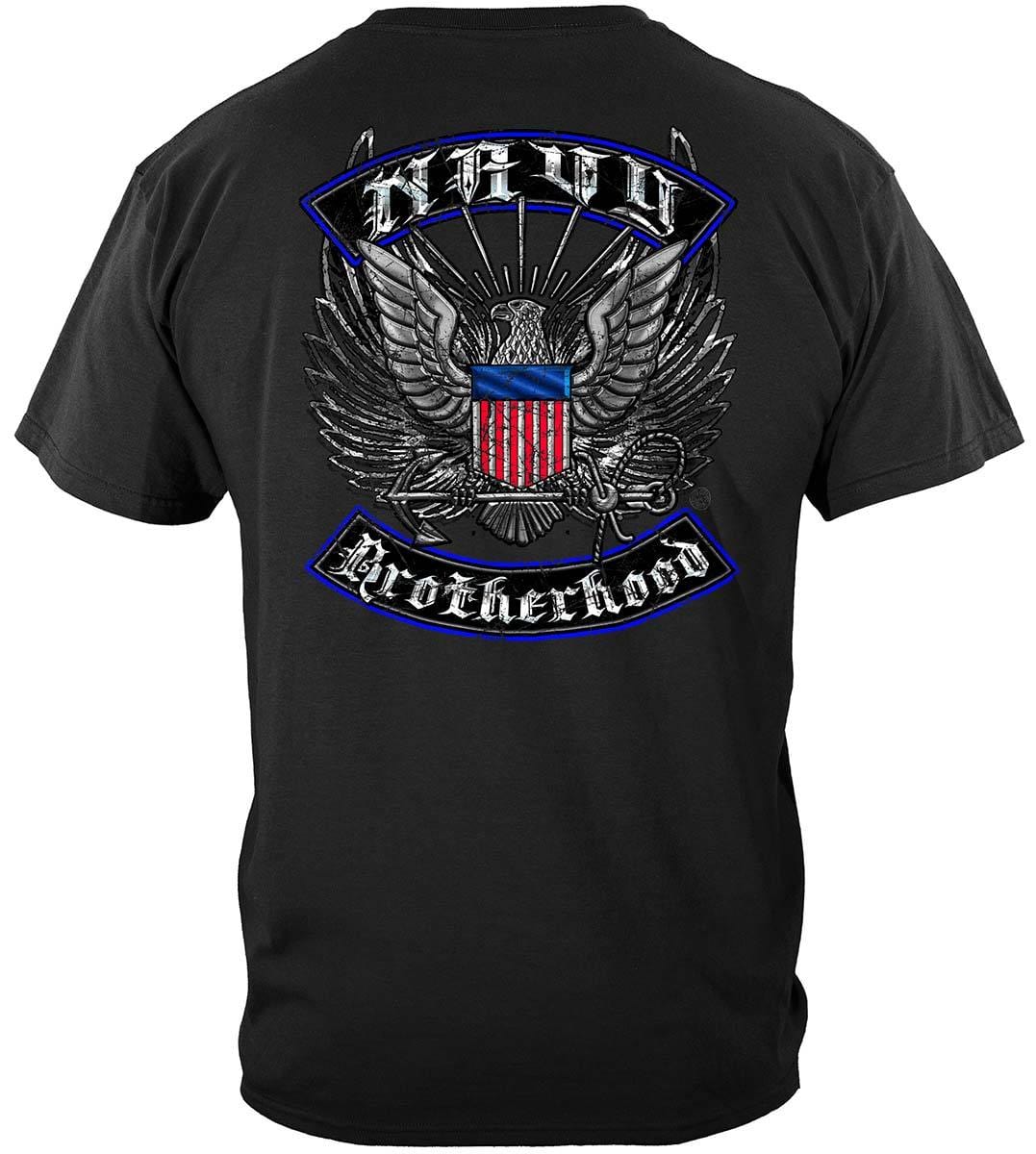 Us Navy Steel Wings Biker Rocker Silver Foil Premium Hooded Sweat Shirt