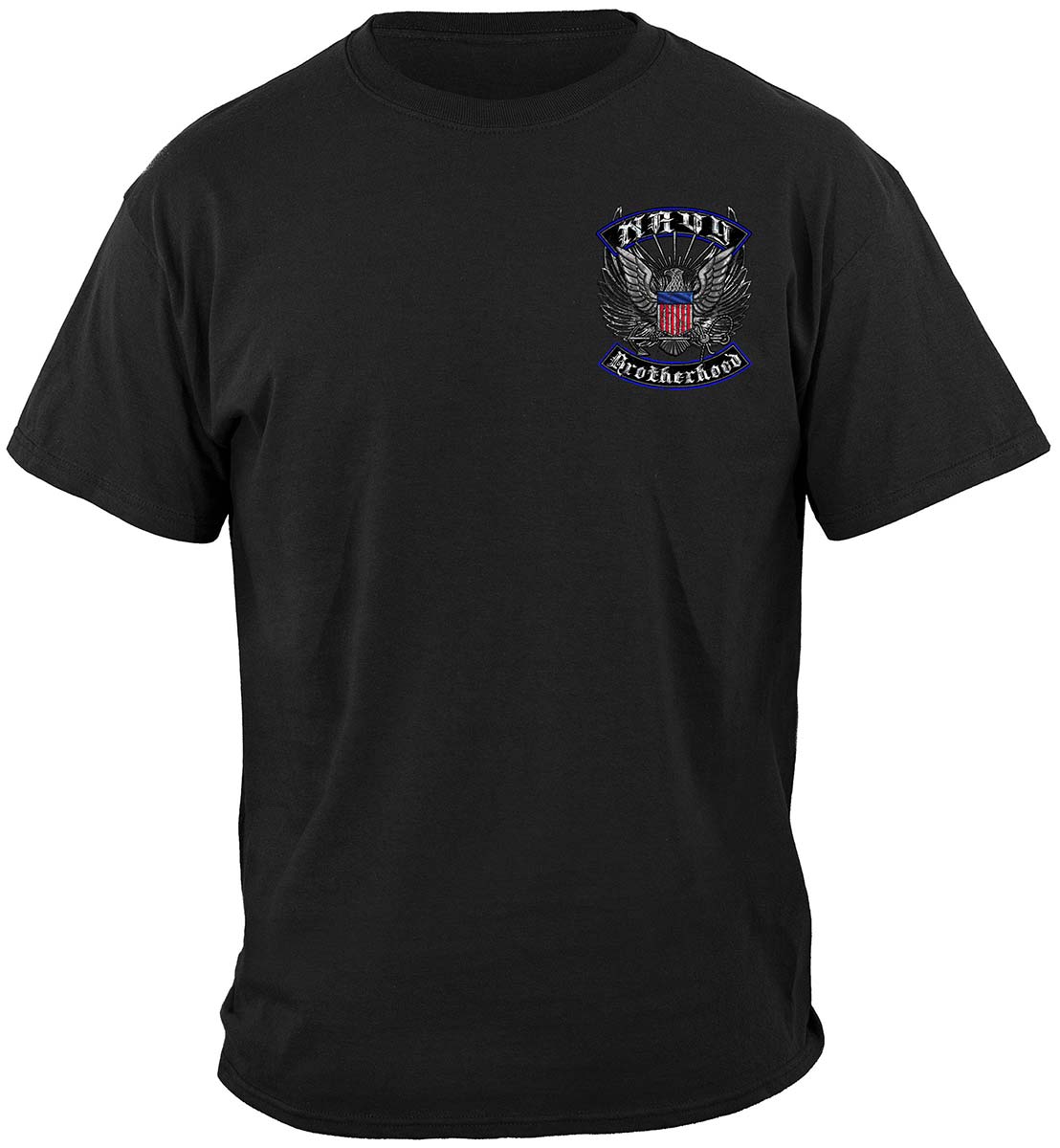 Us Navy Steel Wings Biker Rocker Silver Foil Premium T-Shirt
