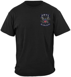 More Picture, Us Navy Steel Wings Biker Rocker Silver Foil Premium T-Shirt