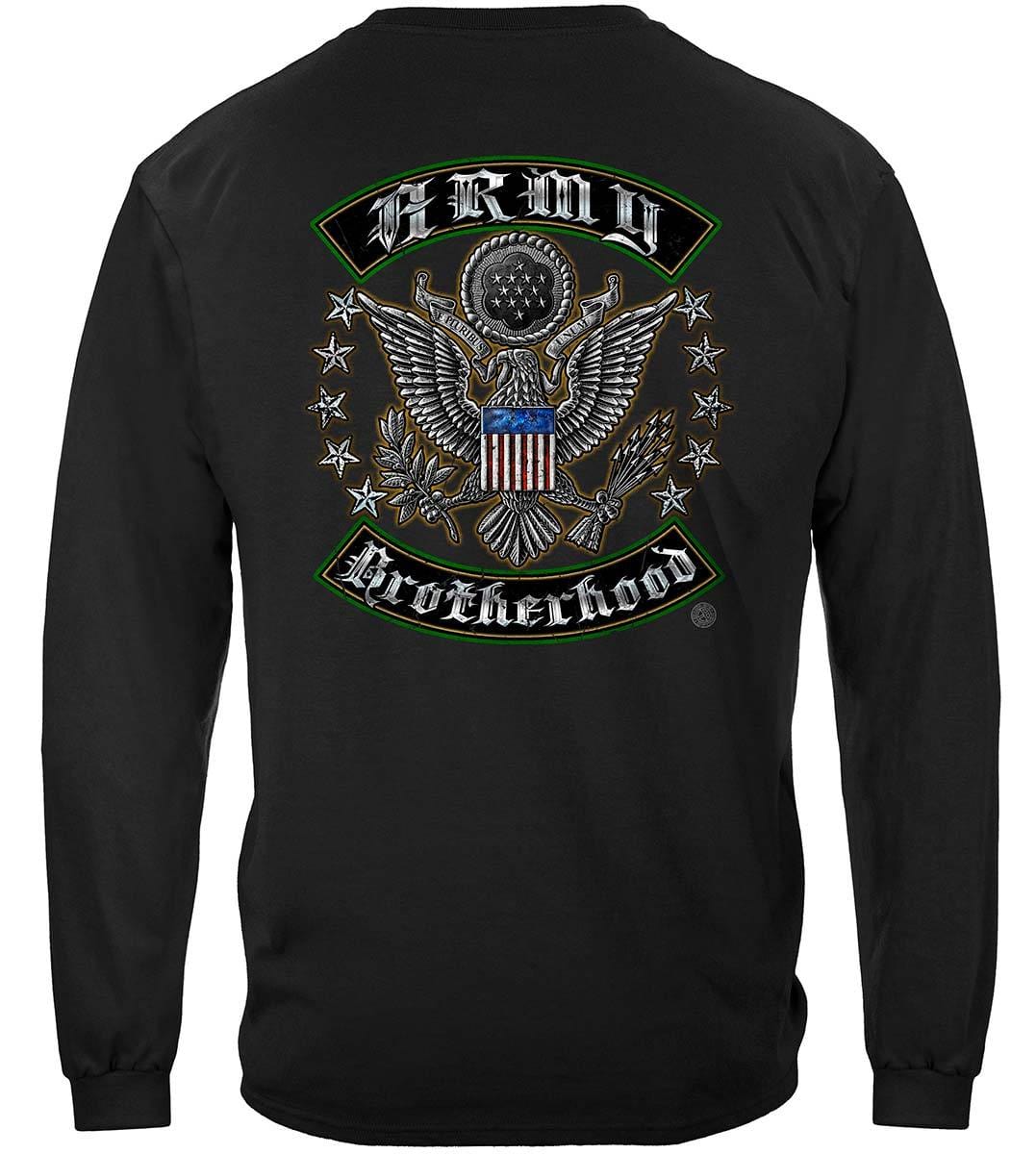 US Army Silver Stars Biker Rockers Silver Foil Premium Long Sleeves