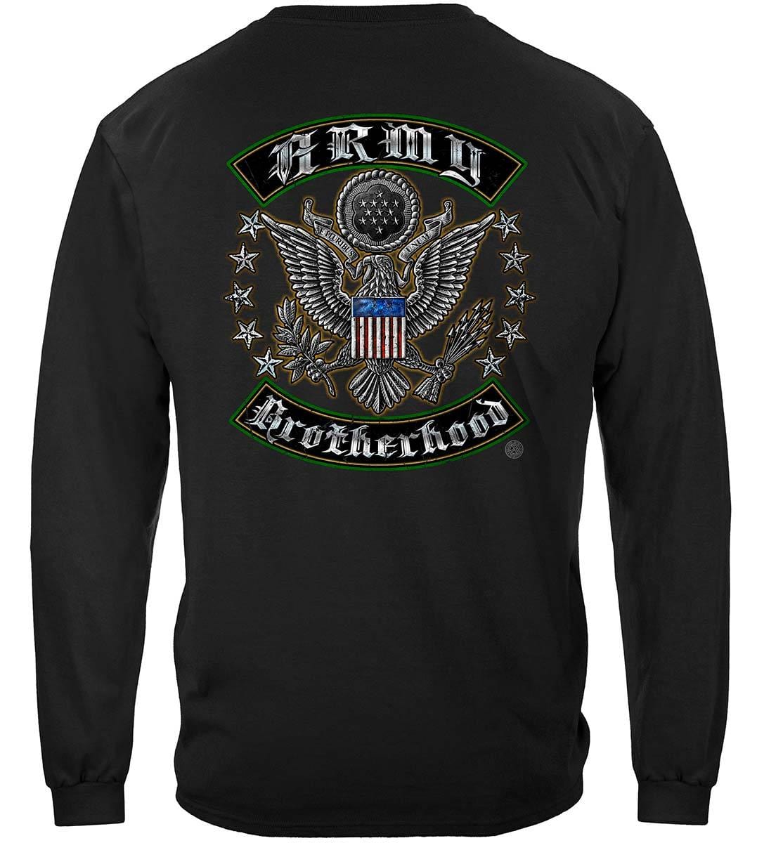US Army Silver Stars Biker Rockers Silver Foil Premium Hooded Sweat Shirt