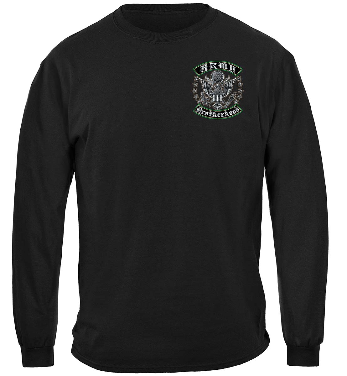 US Army Silver Stars Biker Rockers Silver Foil Premium Long Sleeves