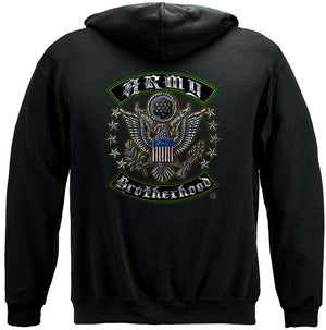 More Picture, US Army Silver Stars Biker Rockers Silver Foil Premium Hooded Sweat Shirt