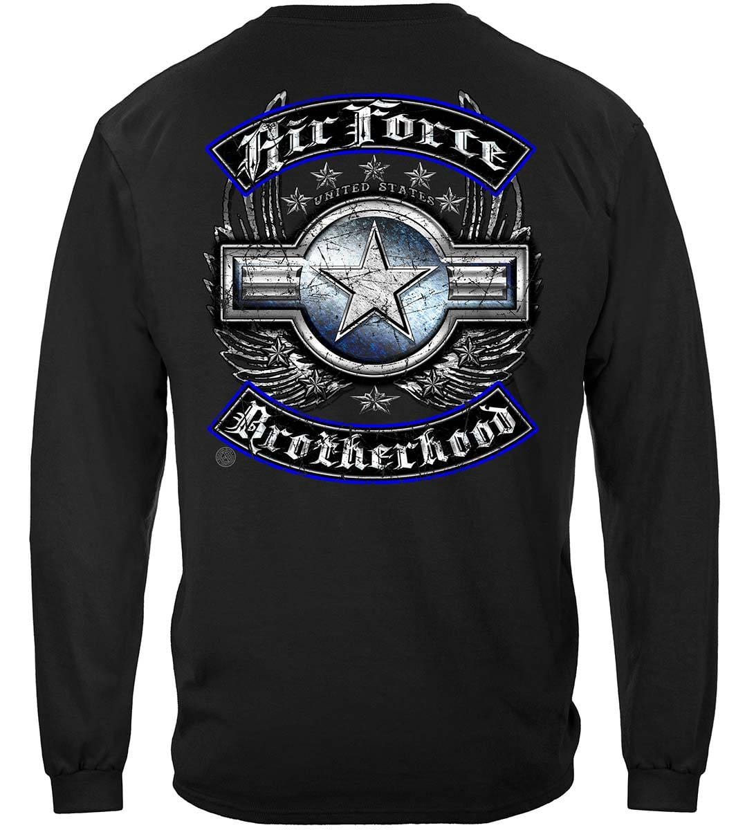 US Air Force Steel Wings Biker Rockers Silver Foil Premium Hooded Sweat Shirt