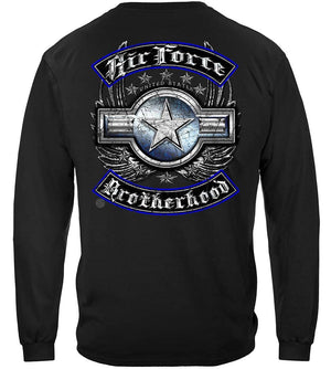 More Picture, US Air Force Steel Wings Biker Rockers Silver Foil Premium Hooded Sweat Shirt