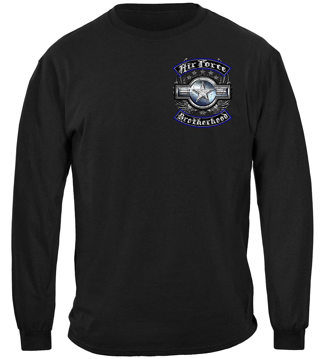 US Air Force Steel Wings Biker Rockers Silver Foil Premium T-Shirt