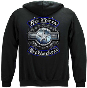 More Picture, US Air Force Steel Wings Biker Rockers Silver Foil Premium T-Shirt