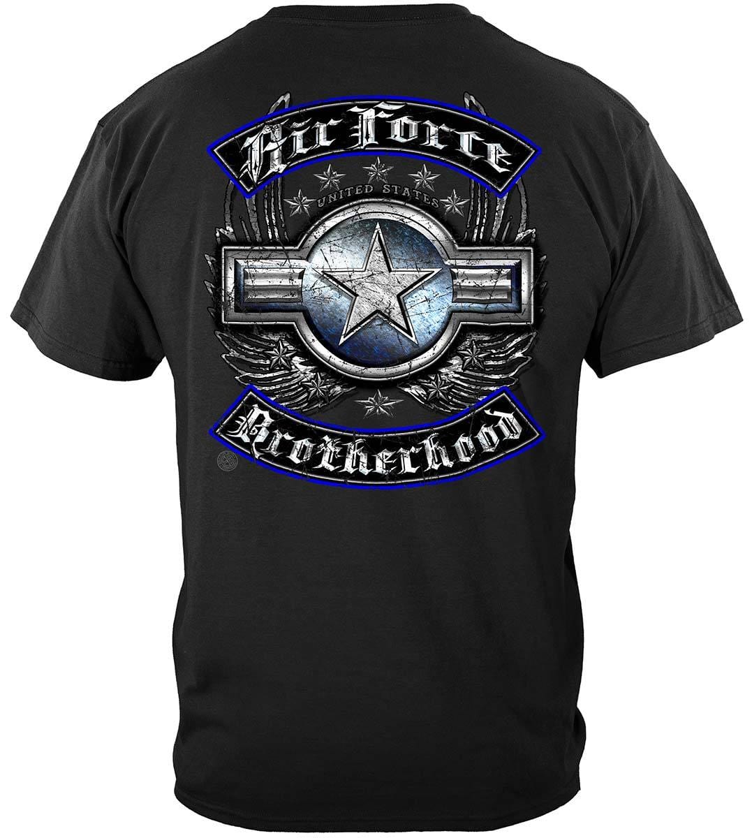 US Air Force Steel Wings Biker Rockers Silver Foil Premium Hooded Sweat Shirt