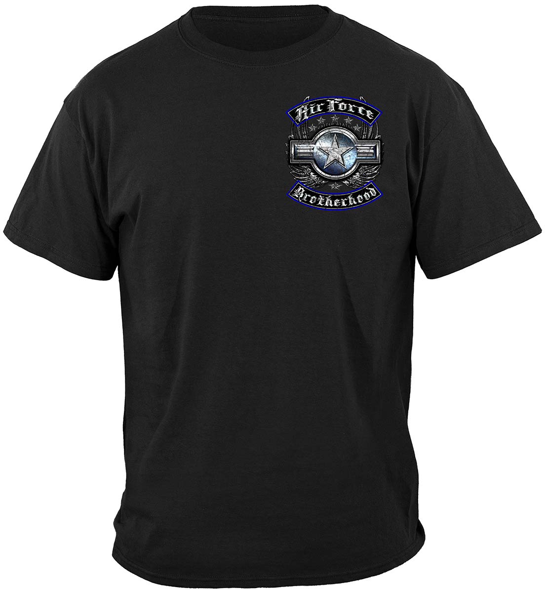 US Air Force Steel Wings Biker Rockers Silver Foil Premium Long Sleeves