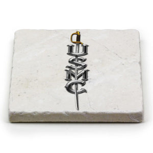More Picture, USMC Sword Coaster Ivory