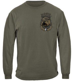 More Picture, USMC Bull Dog Crossed Swords Premium Hooded Sweat Shirt