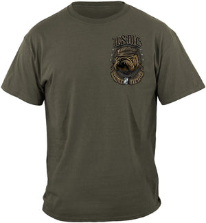 More Picture, USMC Bull Dog Crossed Swords Premium Hooded Sweat Shirt