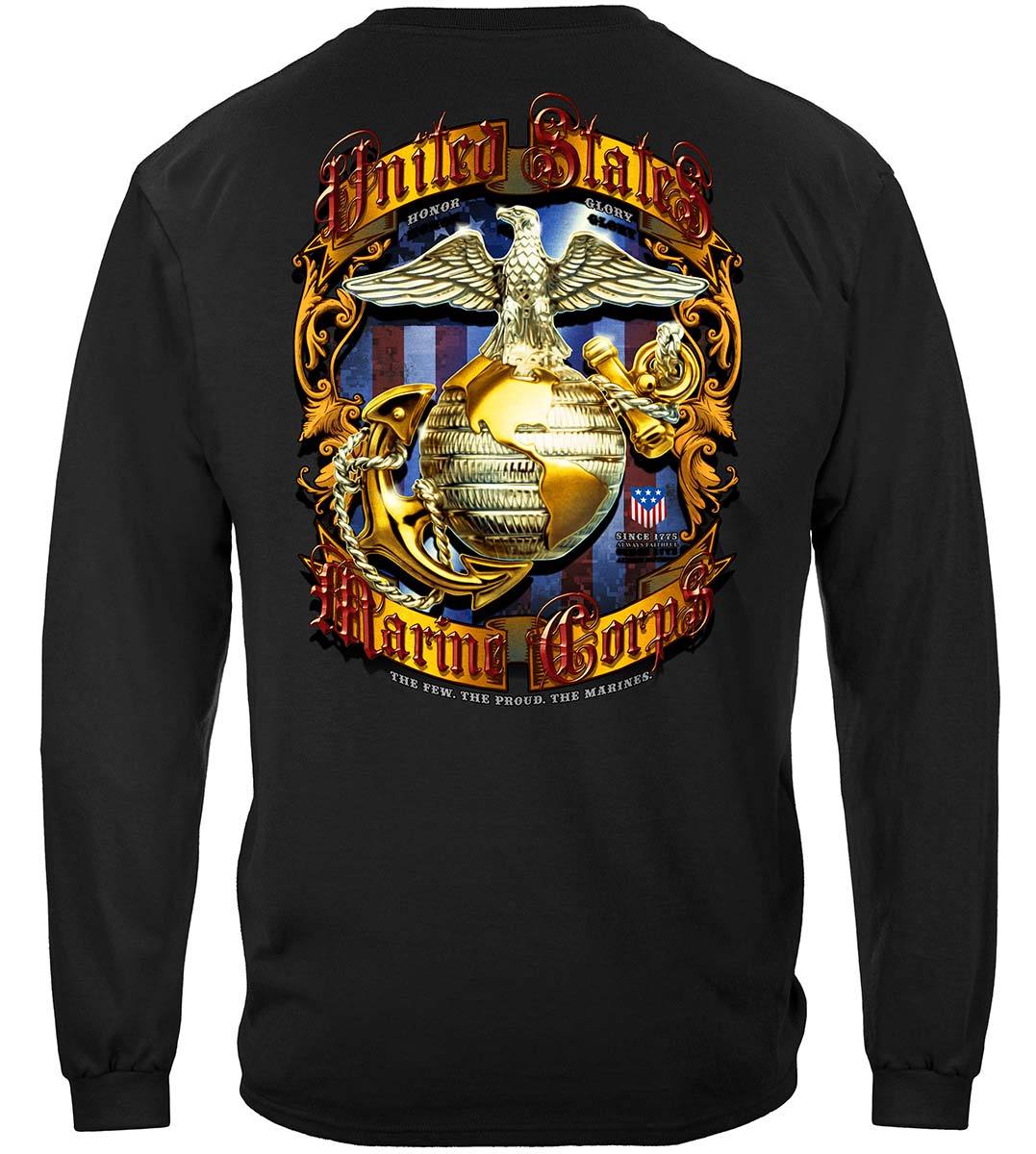USMC Pride Honor Tradition Marine Corps Foil Premium Long Sleeves