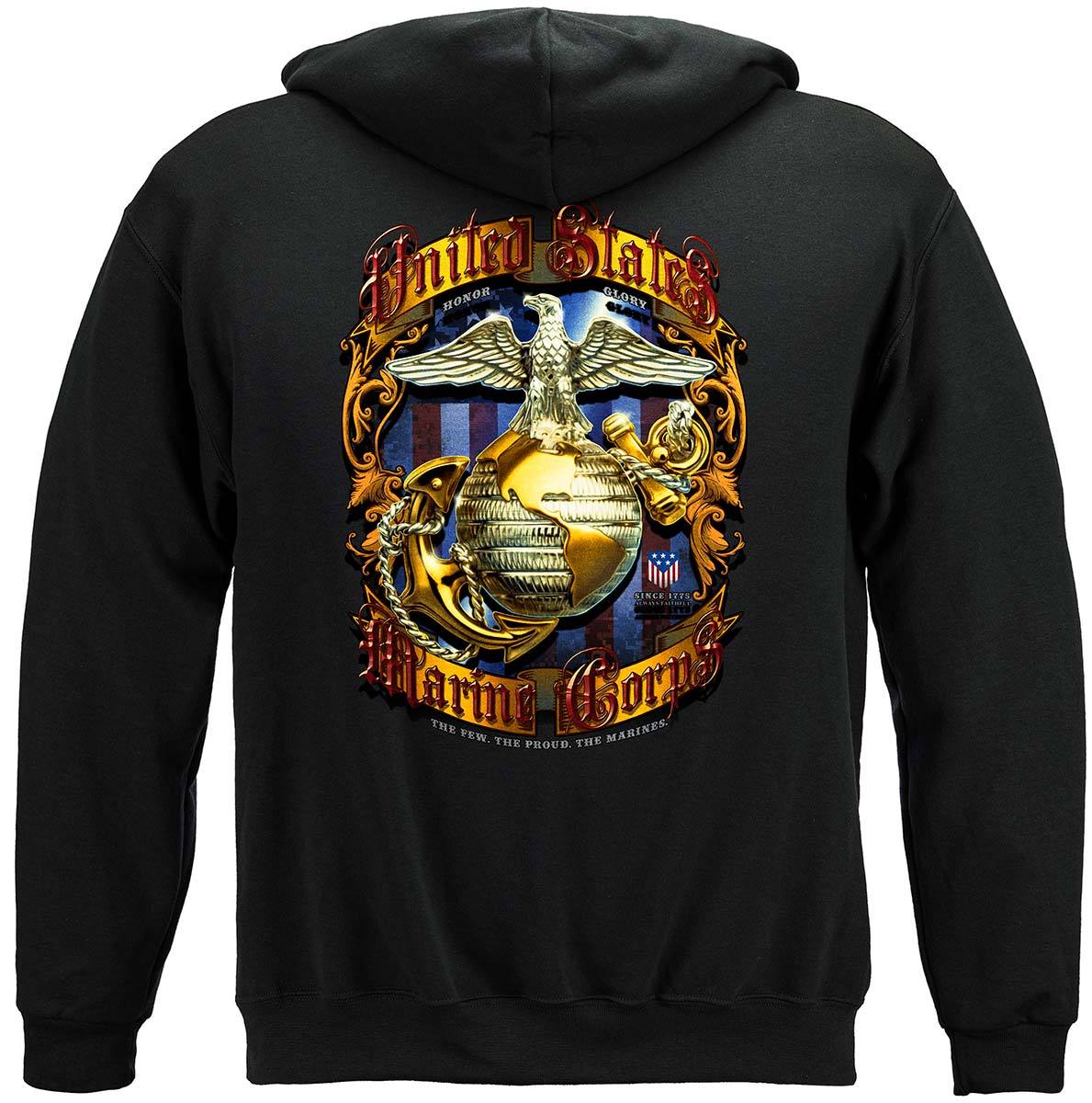 USMC Pride Honor Tradition Marine Corps Foil Premium Long Sleeves