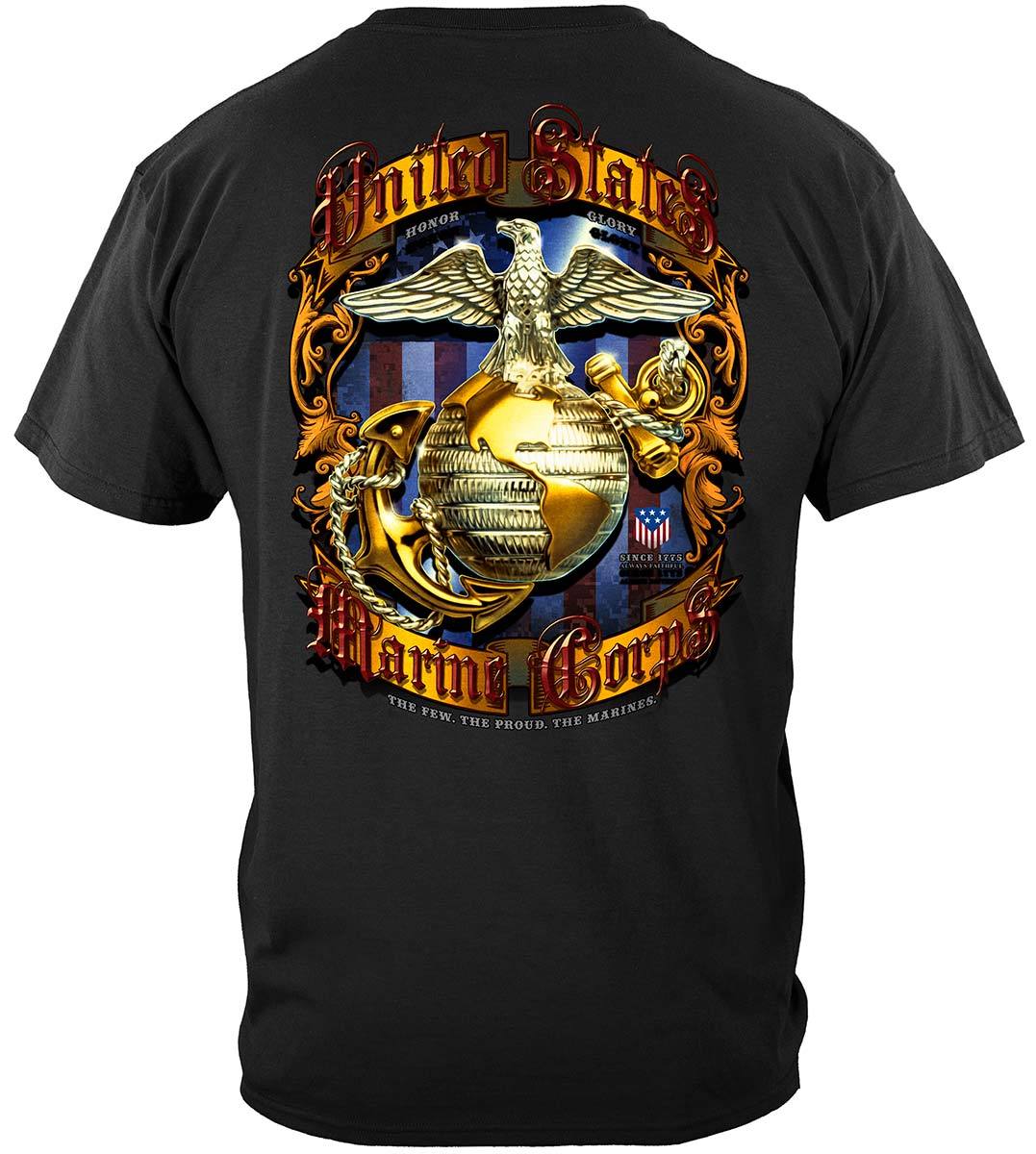 USMC Pride Honor Tradition Marine Corps Foil Premium Long Sleeves