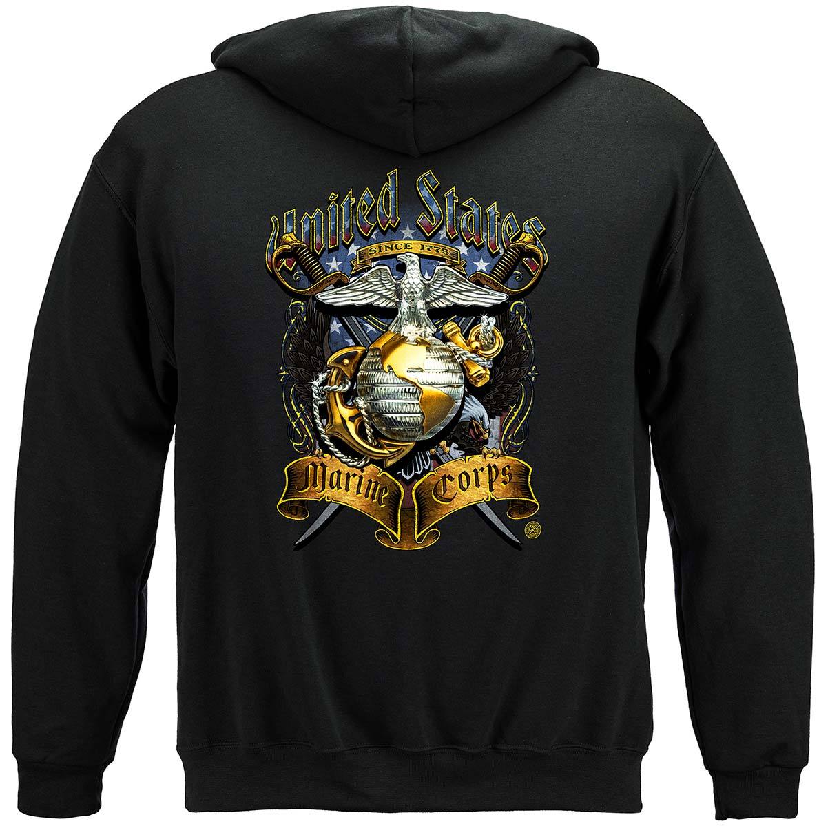 USMC Crossed Swords Foil Premium T-Shirt
