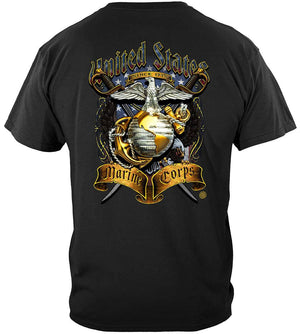 More Picture, USMC Crossed Swords Foil Premium T-Shirt