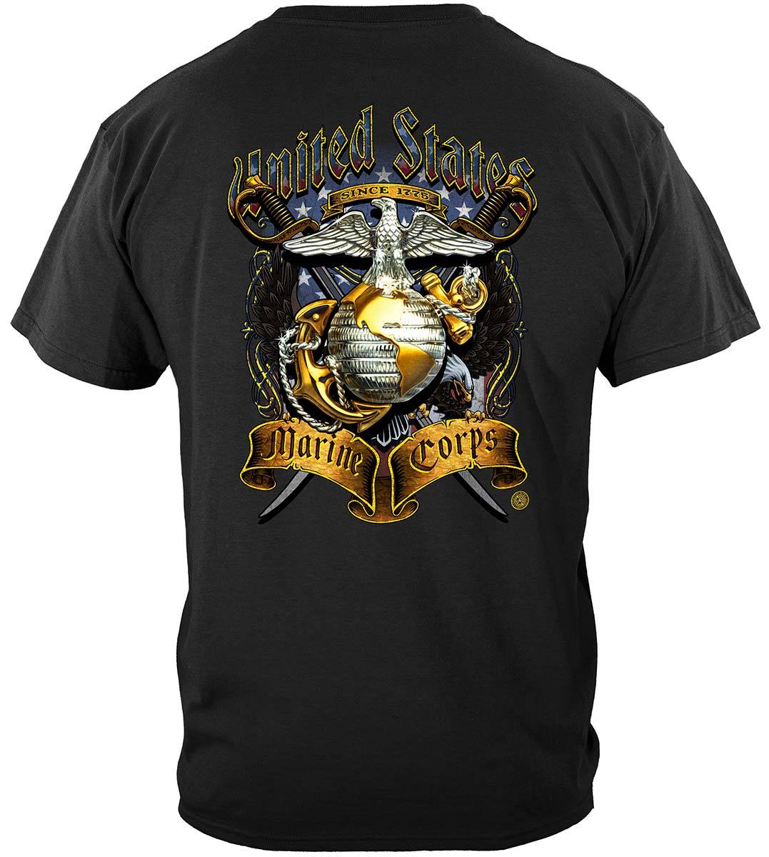 USMC Crossed Swords Foil Premium Hooded Sweat Shirt