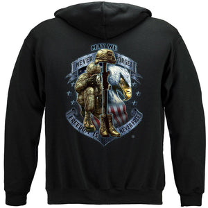 More Picture, Freedom Is Never Free Premium Men's Hooded Sweat Shirt