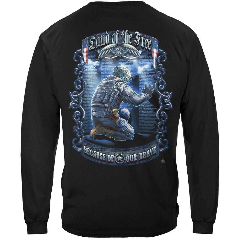 Land Of The Free Wall Premium Men&#39;s Long Sleeve
