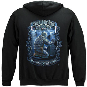 More Picture, Land Of The Free Wall Premium Men's Hooded Sweat Shirt