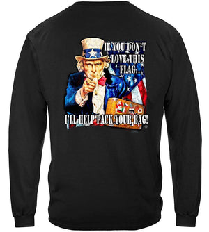 More Picture, Uncle Sam Pack Your Bags Flag Design Premium T-Shirt