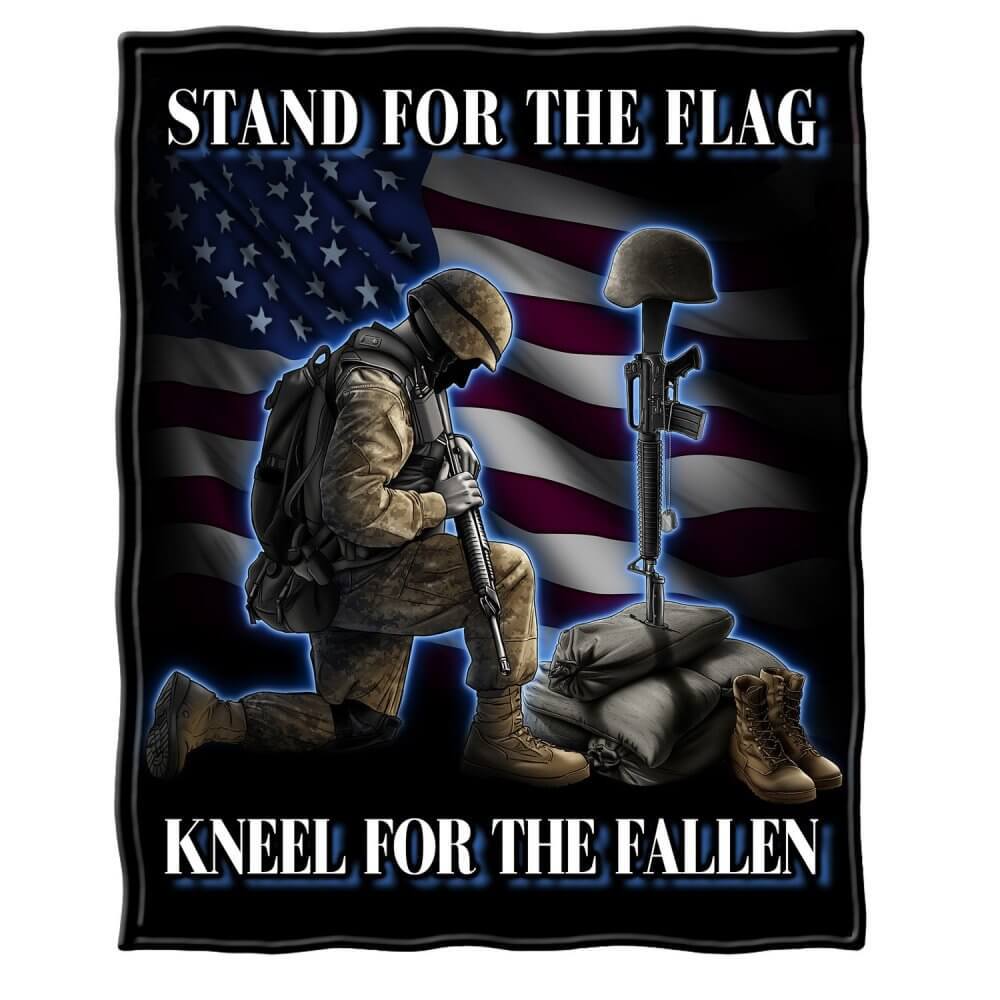 I Stand For The Flag Kneel For The Fallen Blanket