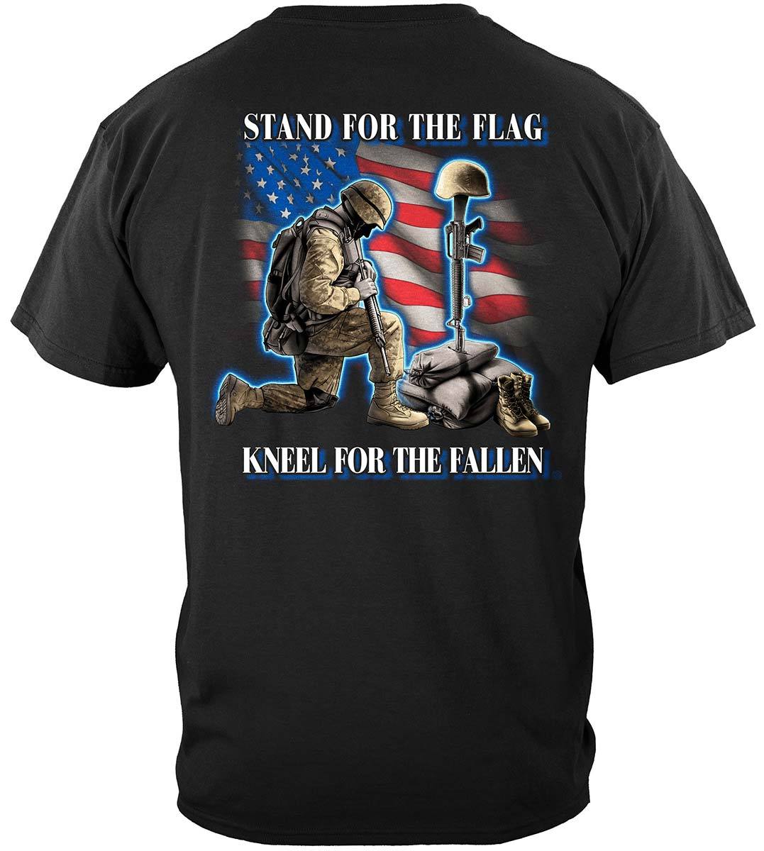 I Stand For The Flag Kneel For The Fallen Premium Hooded Sweat Shirt