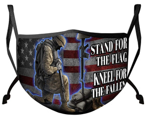 More Picture, I Stand For The Flag Kneel For The Fallen Face Mask