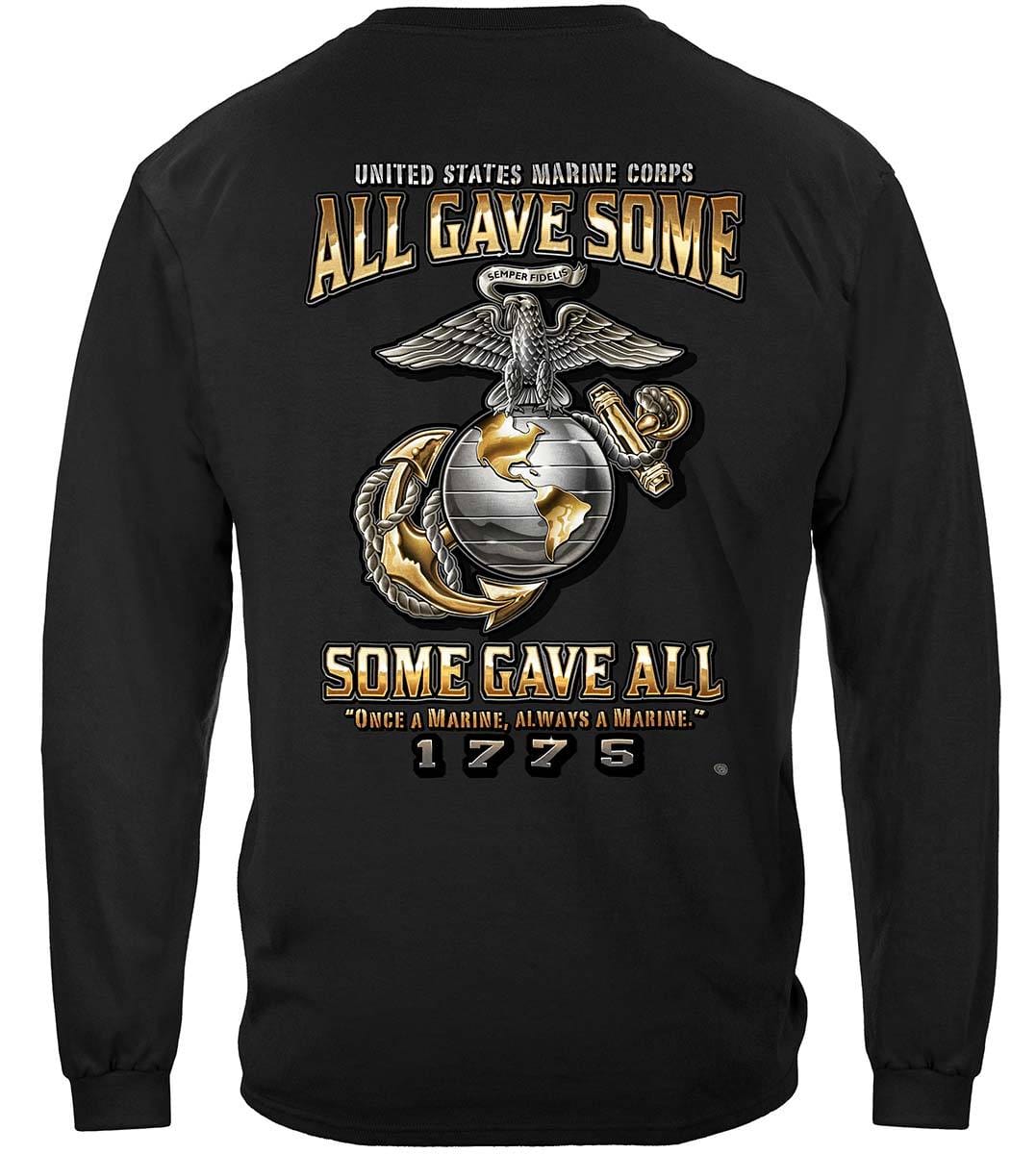 USMC Marine Corps All Gave Some Premium Hooded Sweat Shirt