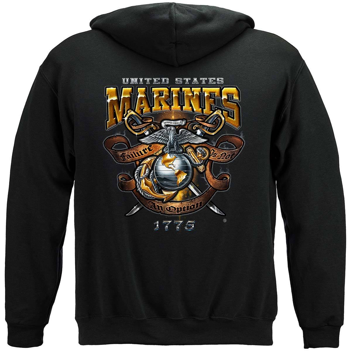 USMC Failure Is Not An Option Premium Hooded Sweat Shirt