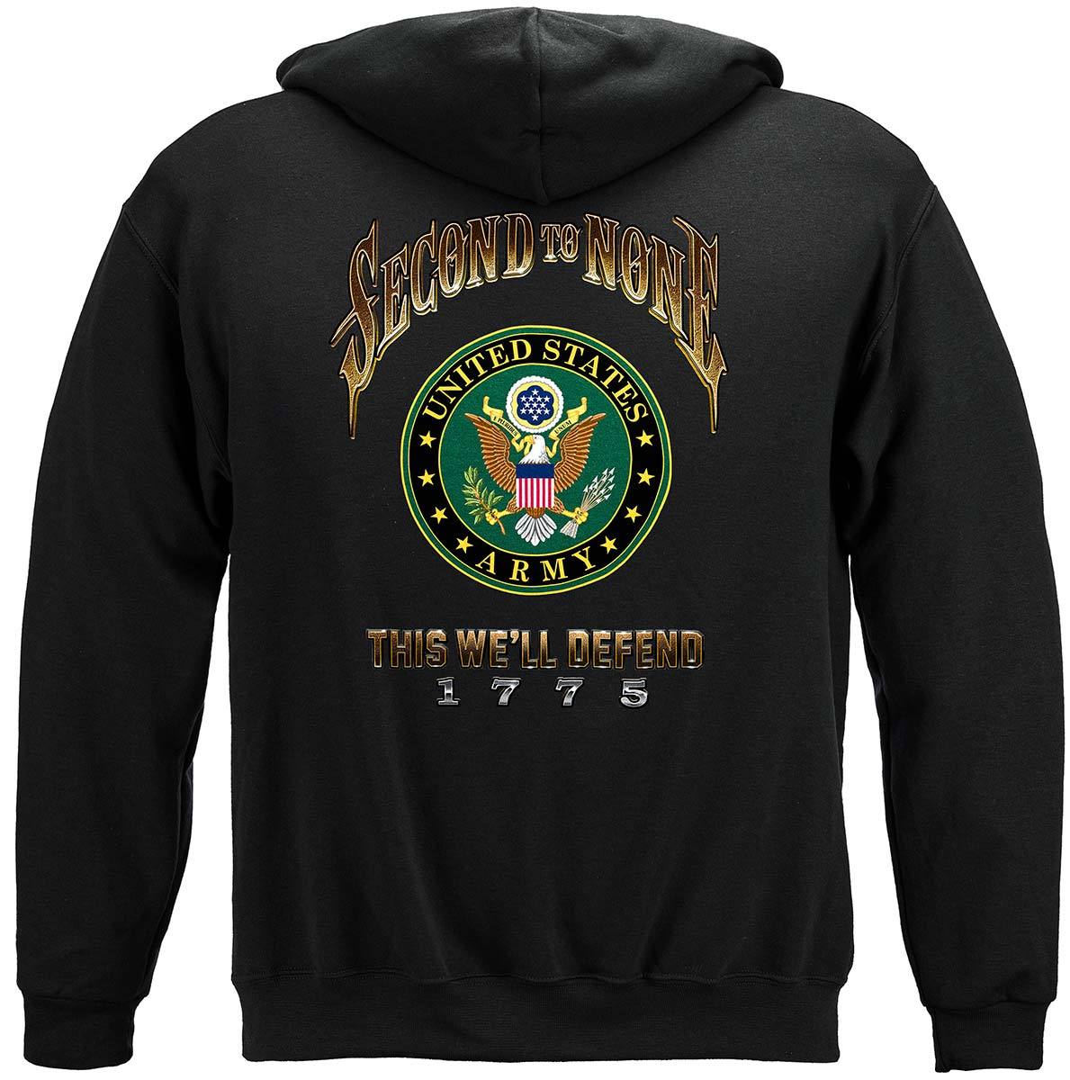US Army Second To None Premium Hooded Sweat Shirt